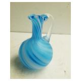 Murano Style Blue Swirl Vase