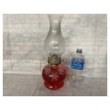 Vintage Oil Lamp With Snowflake Pattern