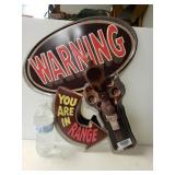 Warning Are You In Range Metal Sign