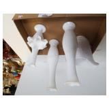 Assorted Milk White Vases(1 Is Fenton)