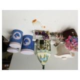 Blue Goose Canisters, Topiary Garden Display &