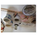 Assorted Vases, Silver Like Gravy Tray & More