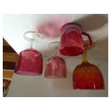 Red Marble Mug, Assorted Red Glass Stemware