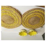 Marble Earrings,  Crown Metal Dishes, Placemats