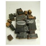 Old Antique Wood Print Stamps
