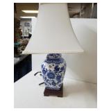 Floral Blue Vine Ginger Jar Lamp