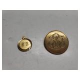 (2) Gold Filled Monogrammed Jewelry Pieces