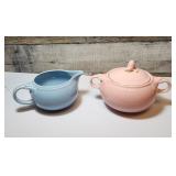 Vintage  Lu-Ray Pottery "Pastels" sugar bowl and