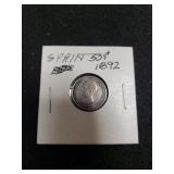 1892 Spain Fifty 50 Cent Coin