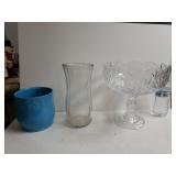 Crystal Fruit Bowl And Vases
