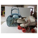 Girls Size 8 Roller Skates And Bag