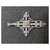 Ladies Sterling Silver Cross Pendant