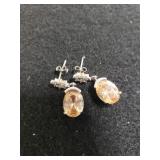 Ladies Sterling Silver Champagne Colored Stone