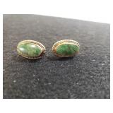 Ladies 12KT G.F. Jadeite Earrings