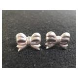 Ladies Sterling Silver Bow Earrings