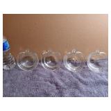 4 Vintage Glasbake Clear Glass Apple Baking