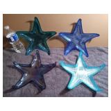 4 Glass Starfish Decorations