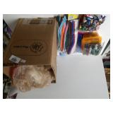 Box Of Assorted Items,  Glue Sticks. Thread. Pens