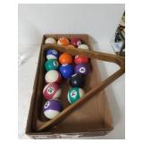 Pool Balls & Ball Rack