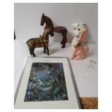Horse Figures, Pig Bobblehead & Other