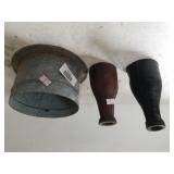 Vintage Leather Like Shakers, Metal Cover