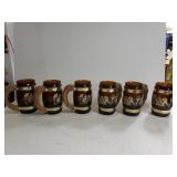 Vintage Siesta Ware Brown Mugs Depicting Football