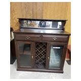 Bar With Wine Refrigerator.  Drawers Have Issues