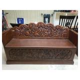 African Carved Bench