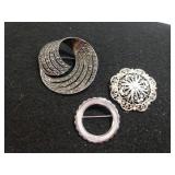 (3) Sterling Silver Ladies Pins