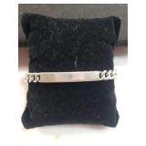 Mens Sterling Silver ID Bracelet