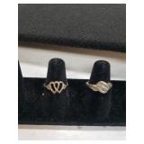 (2) Vintage Sterling Rings - Size 5 & 6 - One