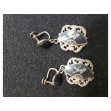 Ladies Siam Sterling Dangle Earrings