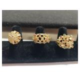 (3) Vintage Gold Tone Rings