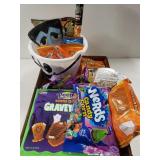 Assorted Halloween Candy And Bucket
