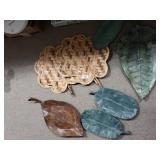 Metal Leaf And Wicker Wall Decor