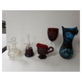 Vintage Ruby Red Glassware,  Perfume Bottle,