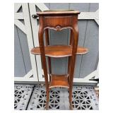 Vintage Tall Table With Glass Bowl