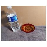 Vintage Red/Yellow Retro Glass Ashtray