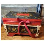 Decorative handpainted lidded wooden box from