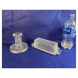 Fostoria Butter Dish & Candlestick