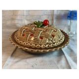 Vintage Ceramic Cherry Pie Dish with Cover