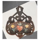 Vintage Cast Iron HandPainted Match Holder
