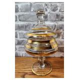 Vintage Gold Trimmed Romania Glass covered candy