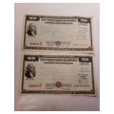 (2) Vintage Series E Savings Bonds - Dated Sept &