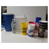 Beer And Other Plastic Cups And Pitchers