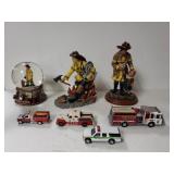 Fireman Snowglobe, Figures And Trucks