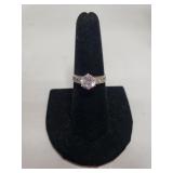 Ladies Sterling Silver Engagement-Style Ring -