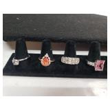 (4) Ladies Rings - Some Silver Tone & Rose Gold