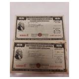 (2) Vintage Savings Bonds - Dated 1949 & 1950