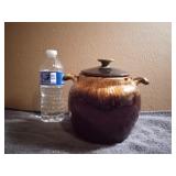 Vintage Hull Pottery Brown Drip Bean Pot with Lid